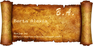 Berta Alexia névjegykártya